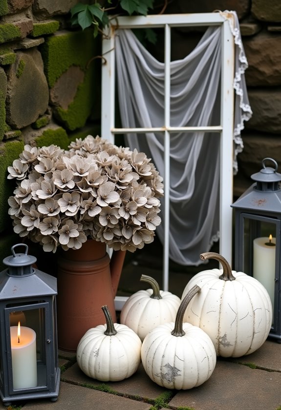 autumnal decor with pumpkins