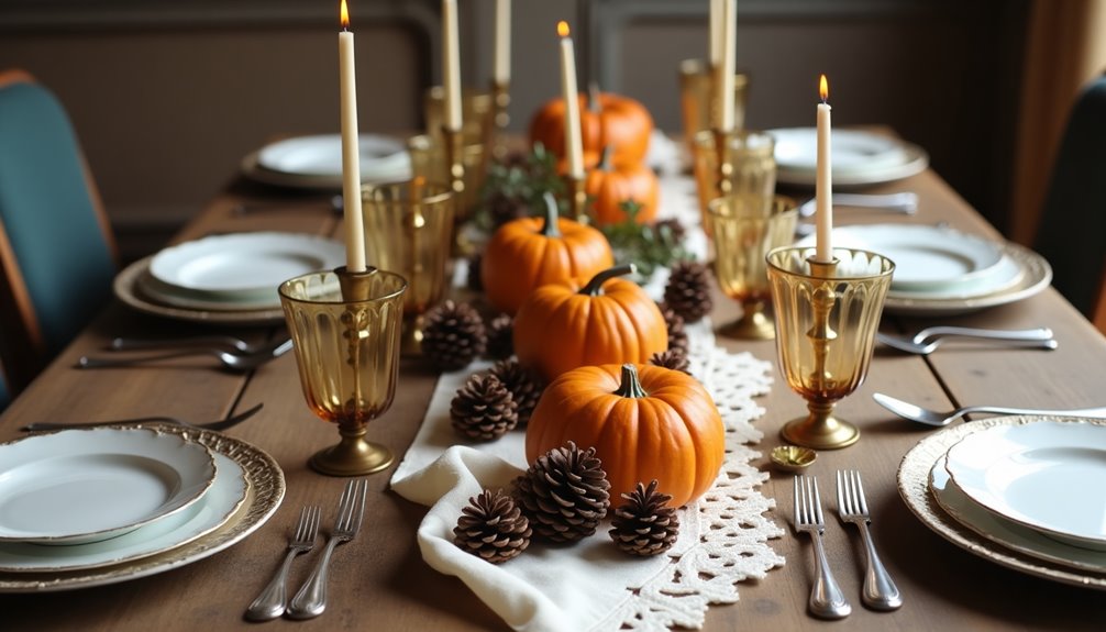 charming vintage thanksgiving settings
