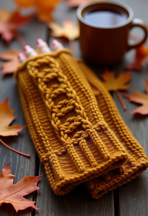chic knitted fingerless gloves