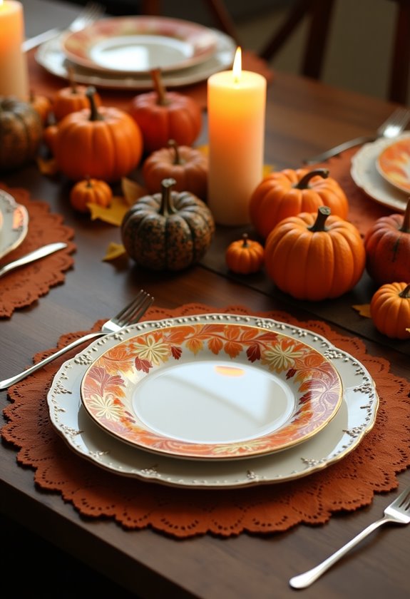 chic pumpkin design tableware