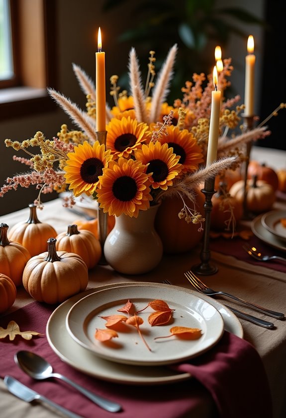 colorful fall decor arrangement