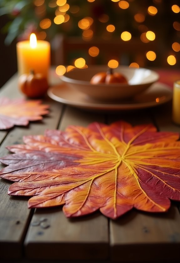 colorful foliage table accessories