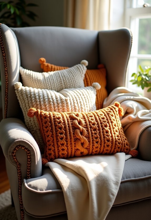 cozy autumn pillow decor