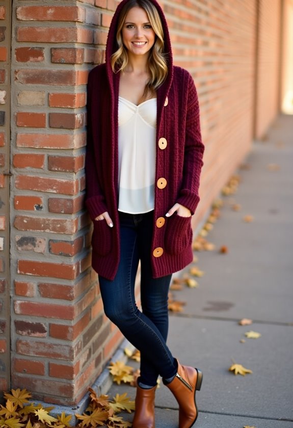 cozy cardigan date outfits