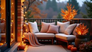 cozy fall balcony decor