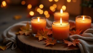 cozy fall candle arrangements