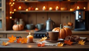 cozy halloween coffee bar