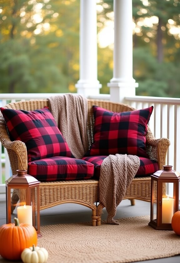 cozy plaid patterned seating