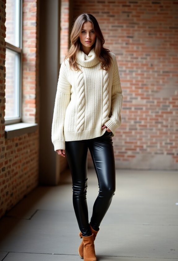 cozy sweater chic leggings