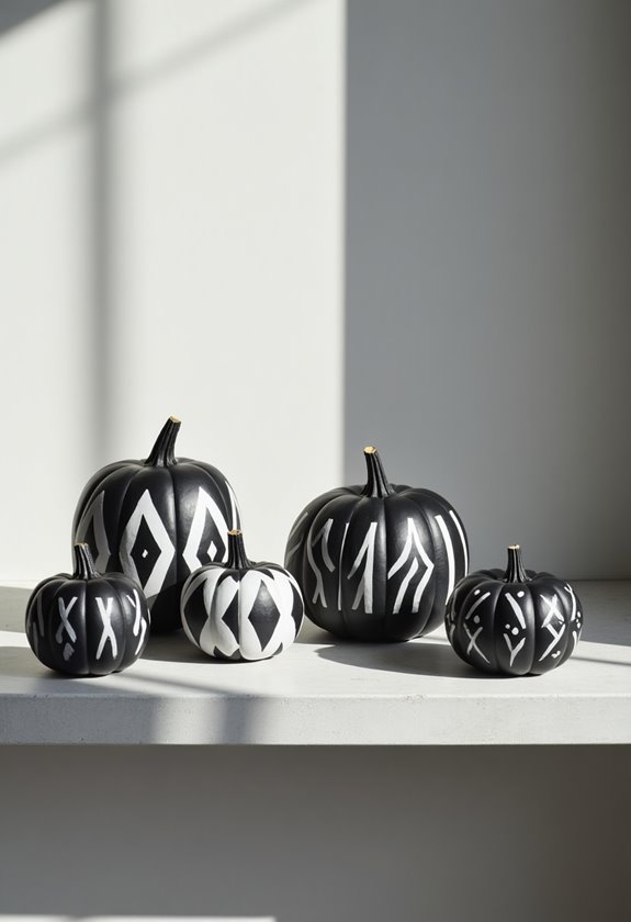 decorative geometric pumpkin arrangement