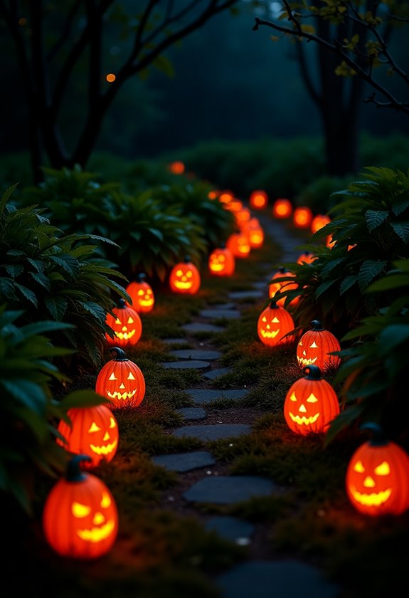 decorative pumpkin pathway markers