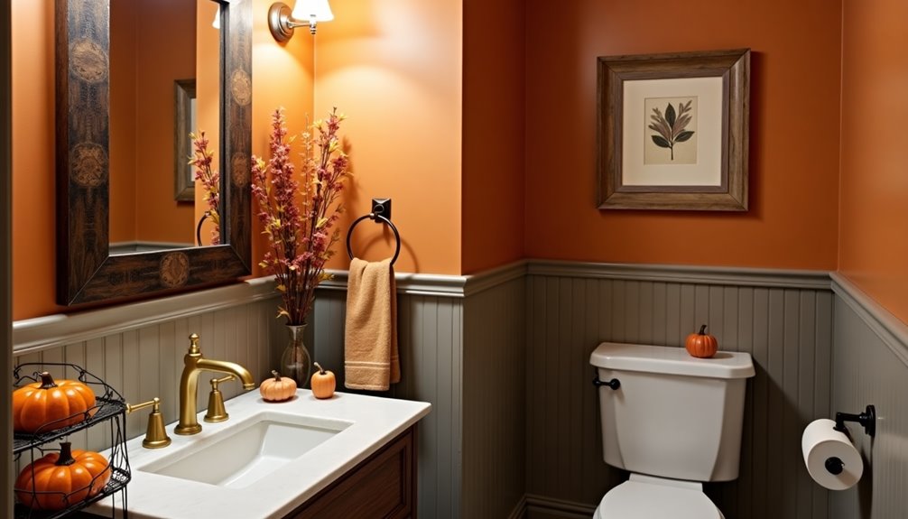 fall inspired powder room designs
