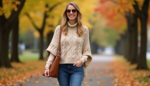 fall knit poncho styling