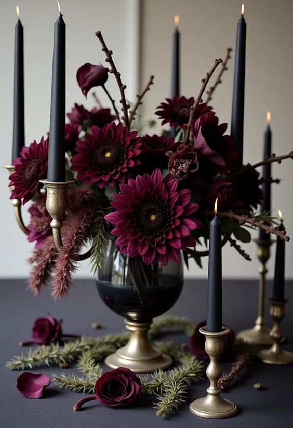 floral centerpiece with moodiness