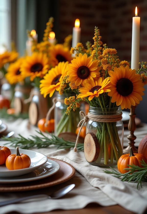 mason jar flower decor