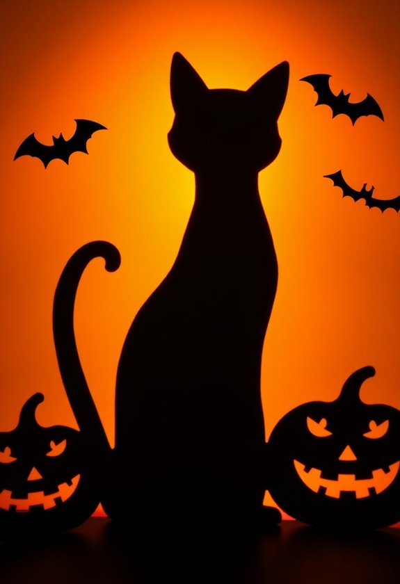 mysterious feline halloween motif