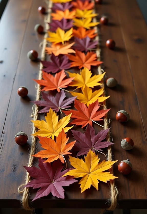 nature inspired decorative table runner