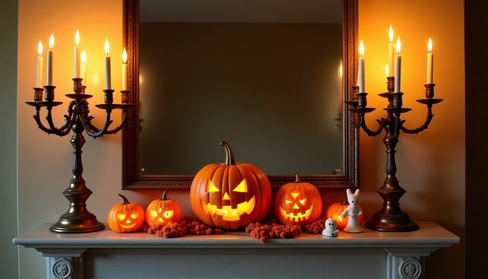 retro spooky mantel decor