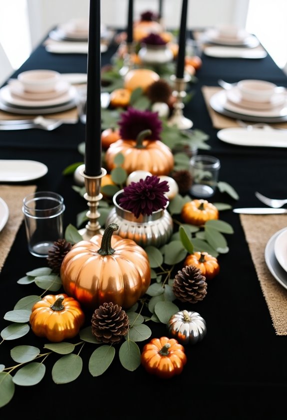 shiny decorative pumpkin accents