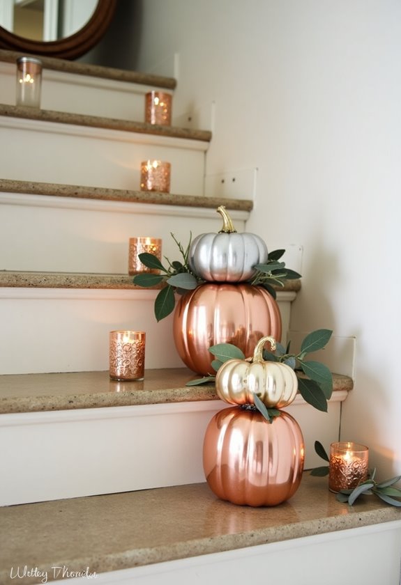 shiny pumpkin decor ideas