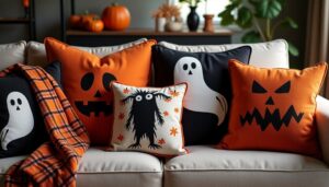 spooky fall throw pillows