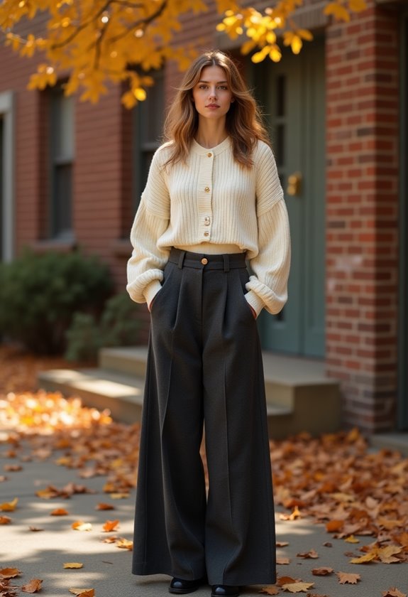 stylish cropped cardigan ensemble