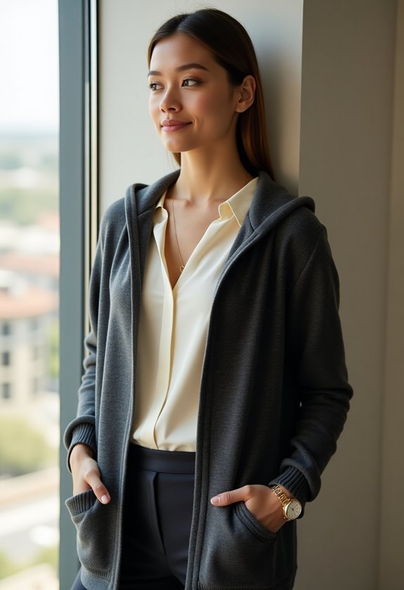 stylish hooded office attire