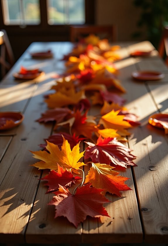 thanksgiving dried leaf decor