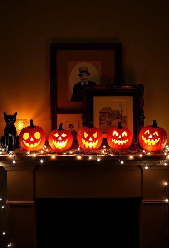 traditional halloween carved pumpkins