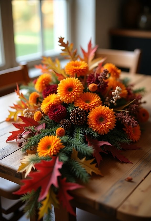 vibrant fall decorative elements